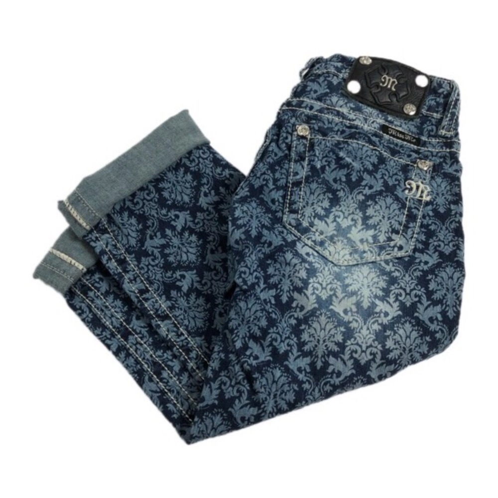 Miss Me FDL Print Cuffed Capri Jeans 26 - Picture 1 of 8